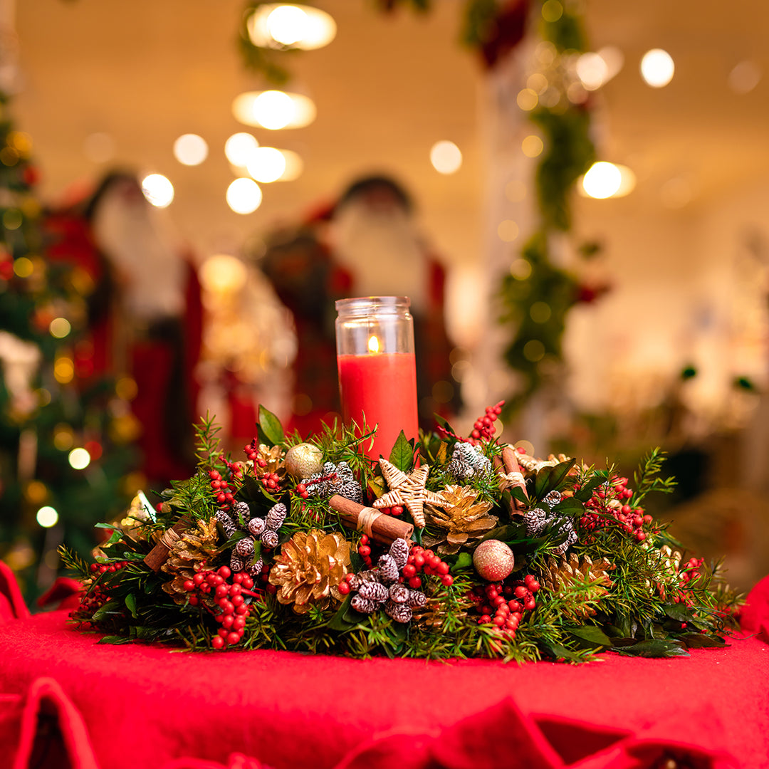 Winter Bloom Candle Centerpiece