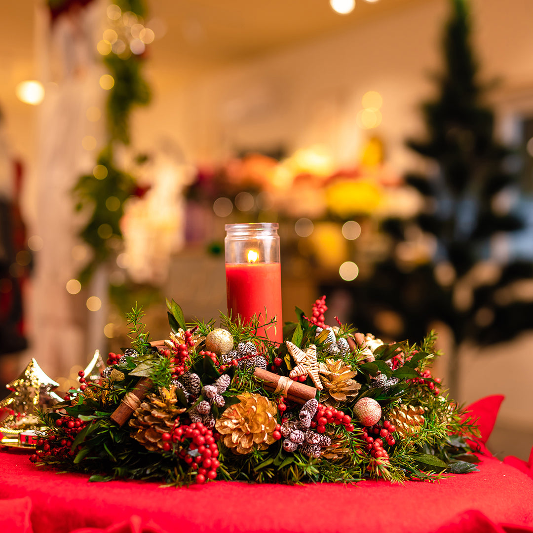 Winter Bloom Candle Centerpiece