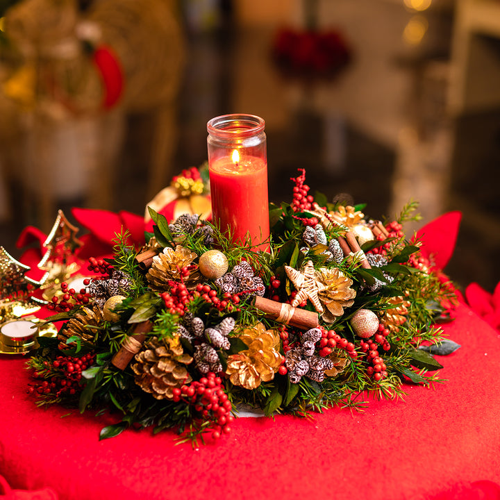 Winter Bloom Candle Centerpiece