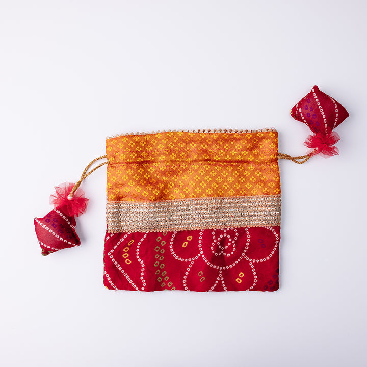 Bandhani Potli - Yellow & Red