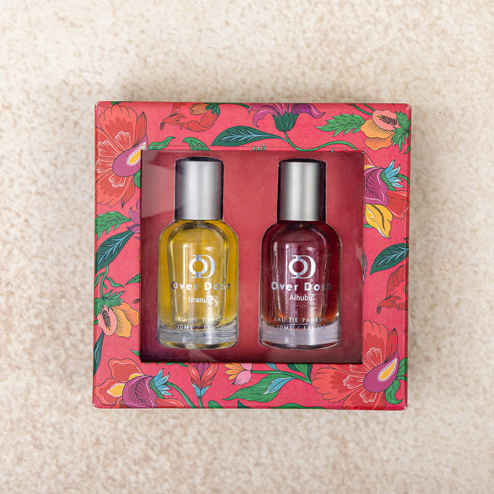Premium Perfume Duo Set of 2 with Pitambari Bhaiya Bhabhi Rakhi | Rakhi Gift Hamper for Brother & Bhabhi