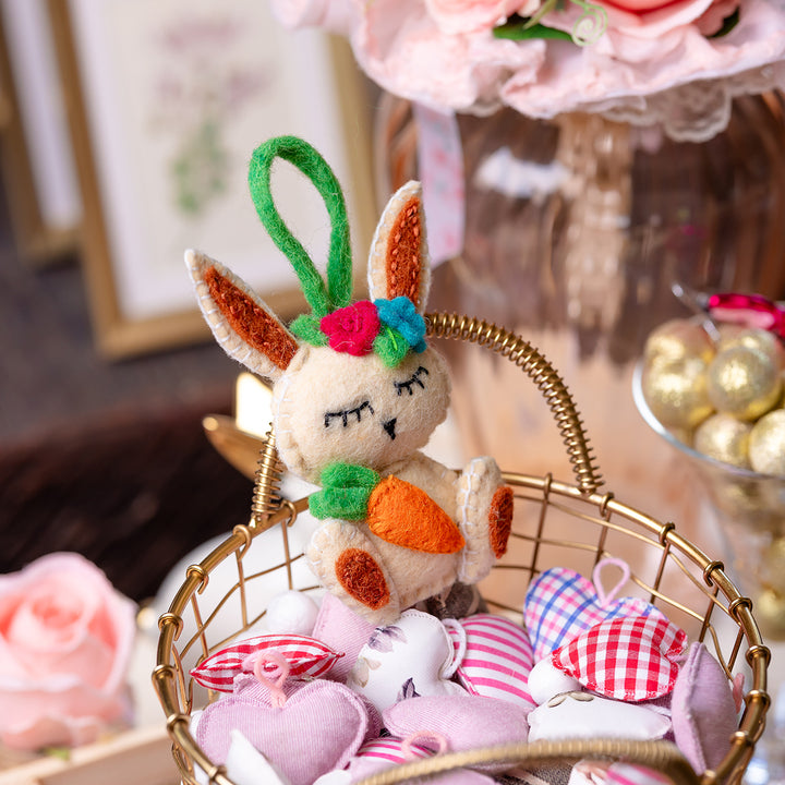 Sleeping Bunny Easter Ornament