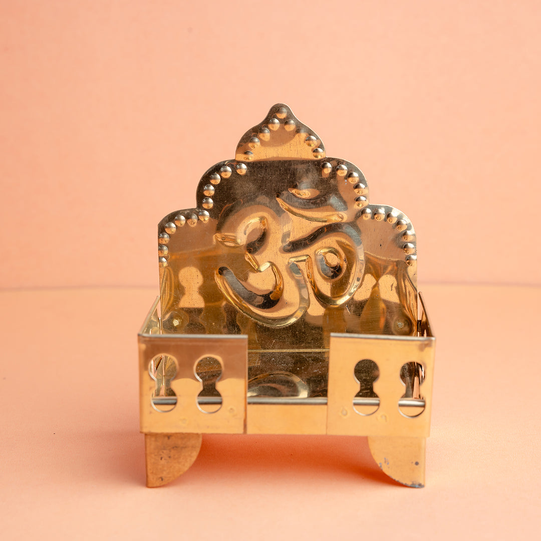 Brass Om Miniature Throne