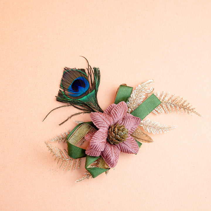 Peacock Feather Floral Decor Clip