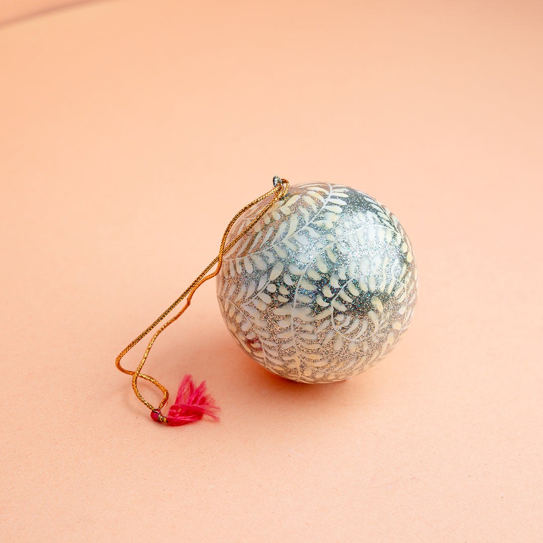 Silver Fern Christmas Ornament