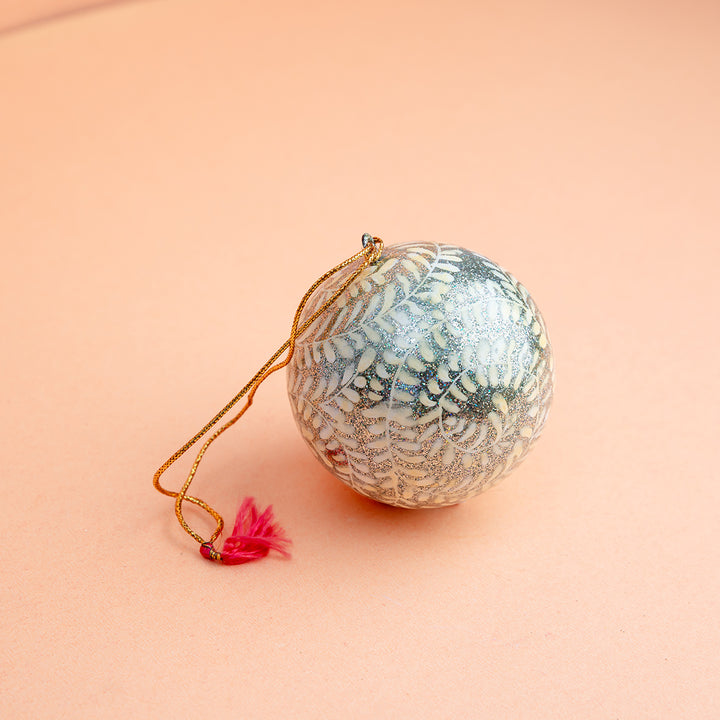 Silver Fern Christmas Ornament