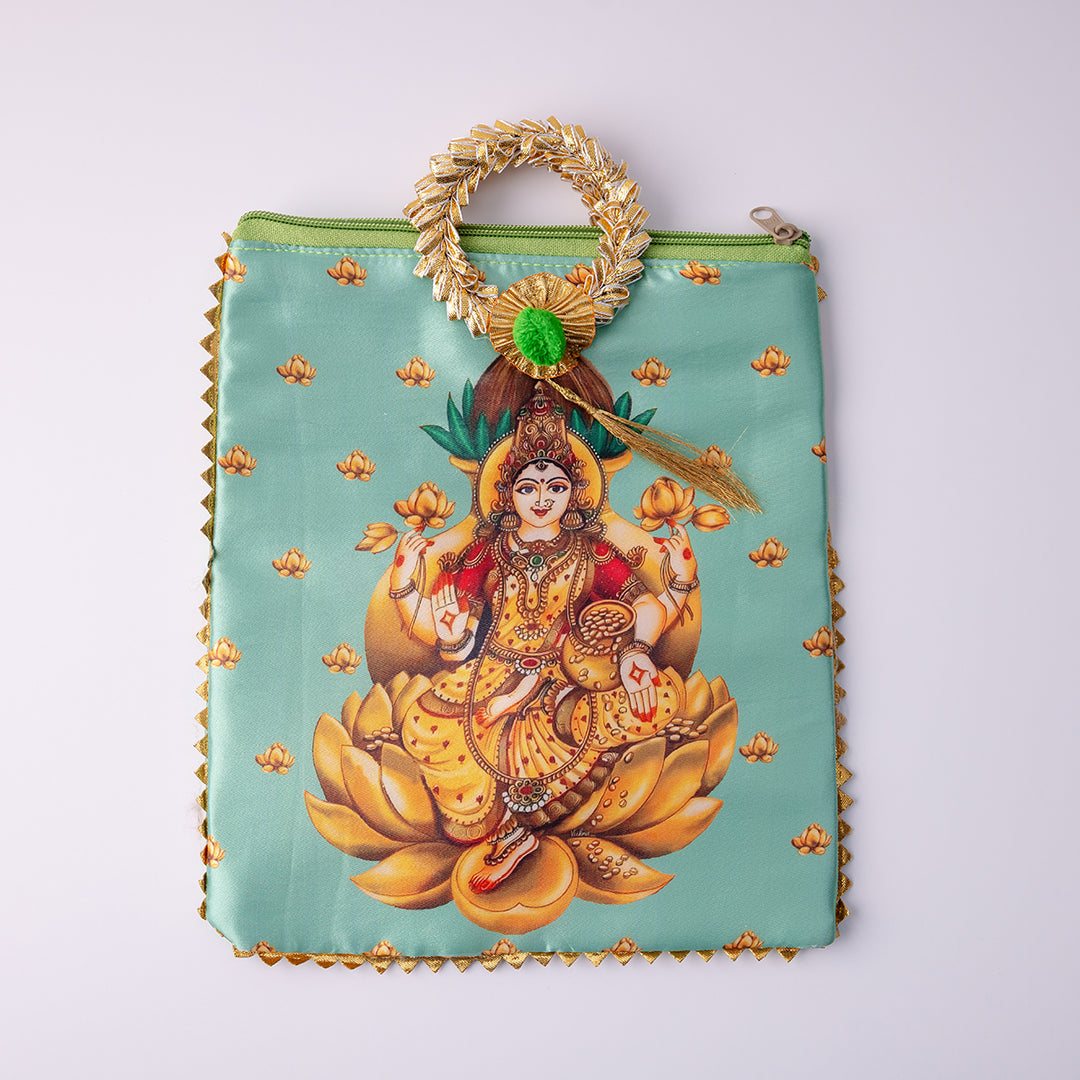 Lakshmi Fabric Gift Bag - Green