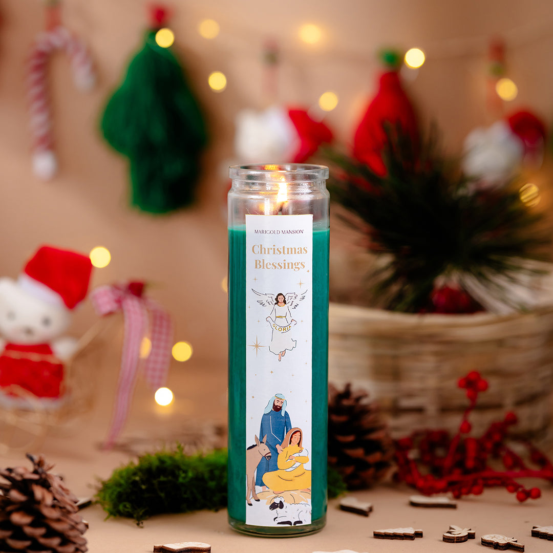 Church Candle Unscented Green