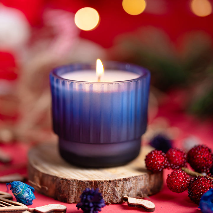 Midsummer Magic Ribbed Glass Scented Candle