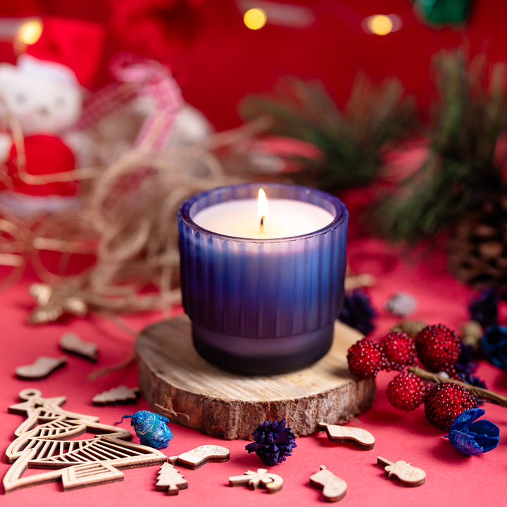 Midsummer Magic Ribbed Glass Scented Candle