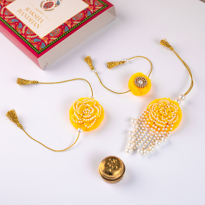Tanvi (Set of 2 Rakhis & 1 Lumba) Gift Set