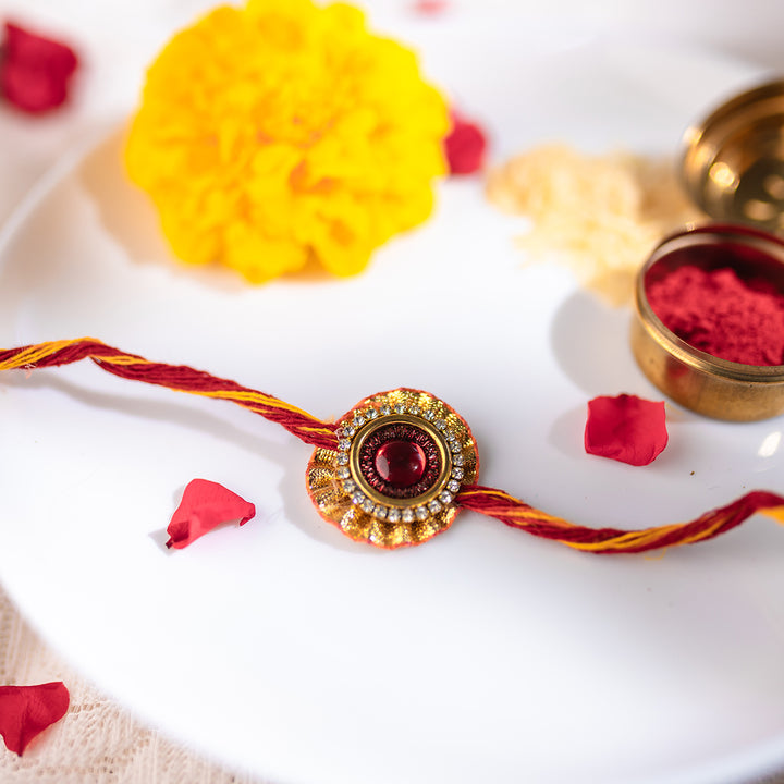Sukti Aarti Plate & Rakhi Set Combo