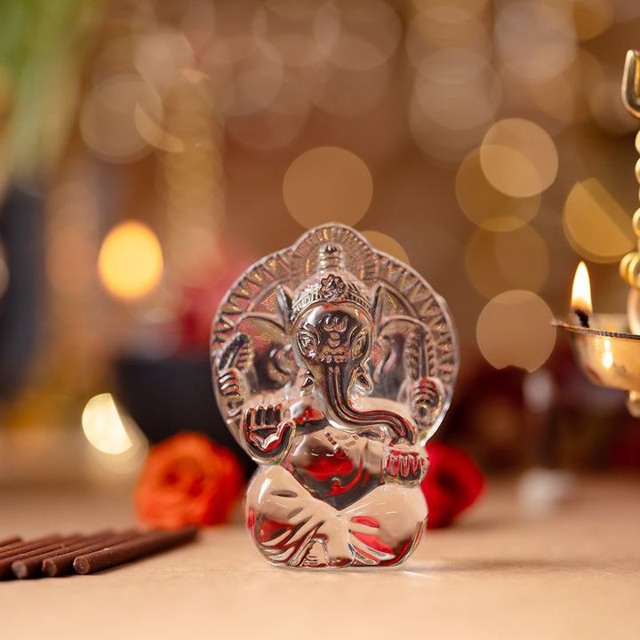 Karunya Glass Ganesha Idol