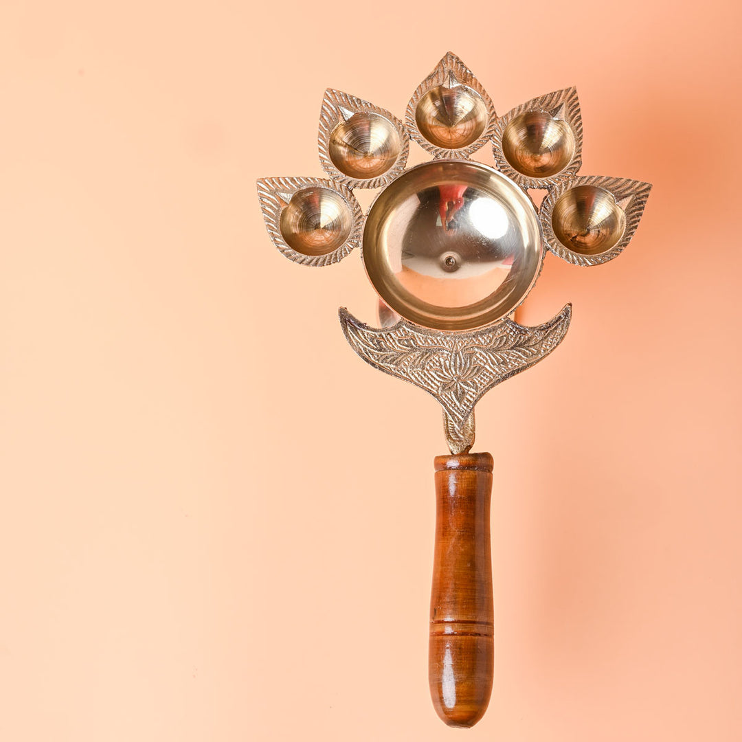 Archana Panch Aarti Diya With Handle