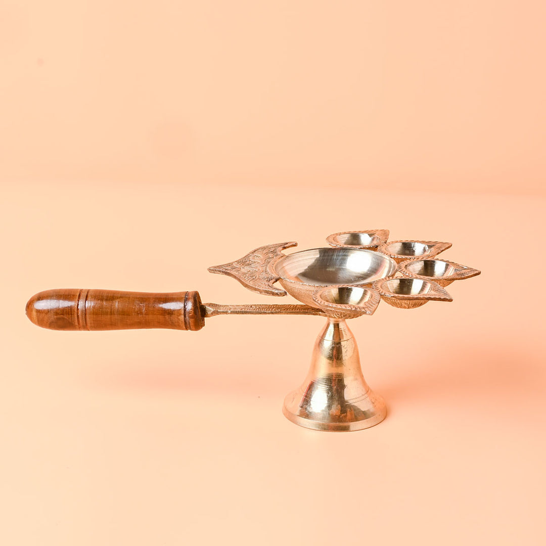 Archana Panch Aarti Diya With Handle