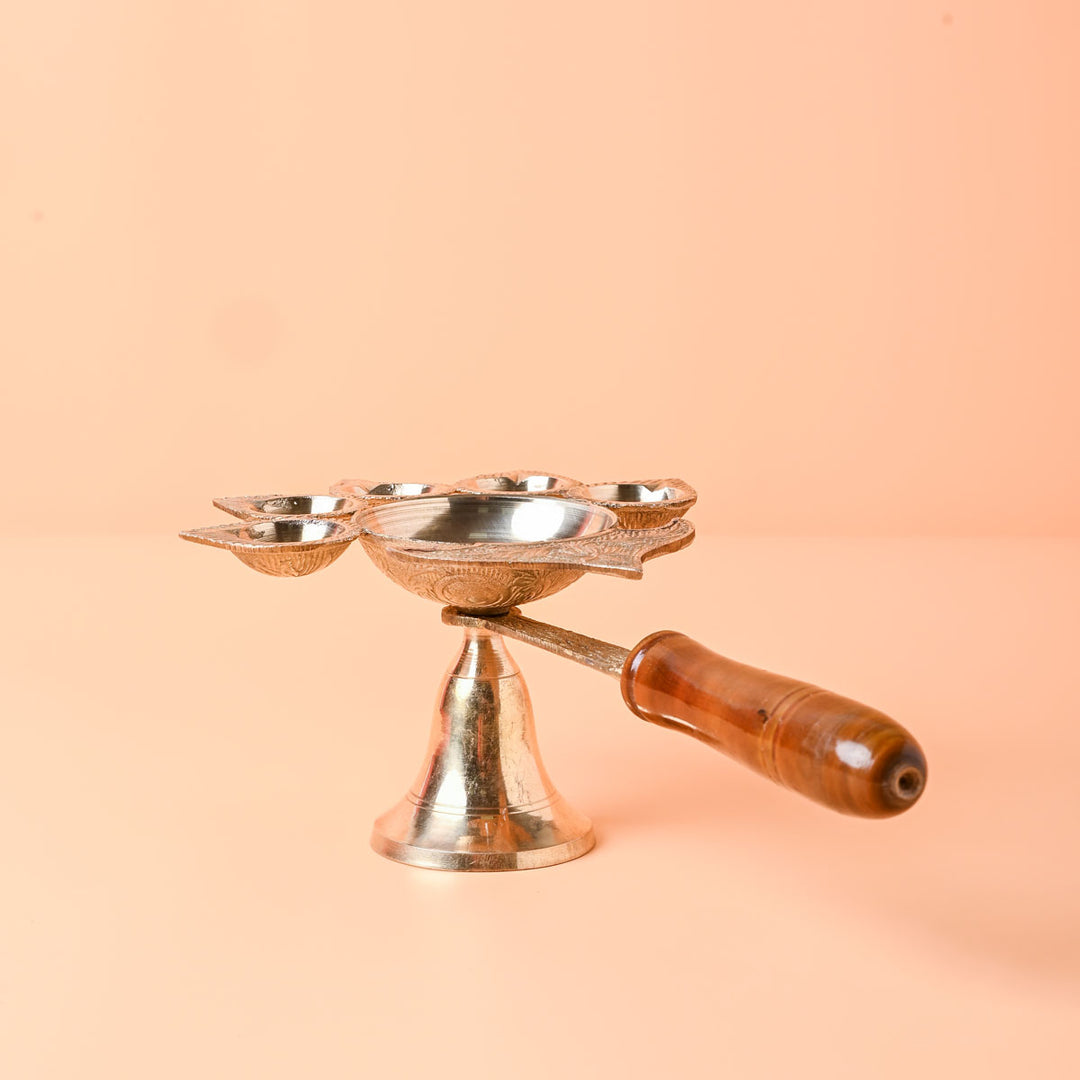 Archana Panch Aarti Diya With Handle