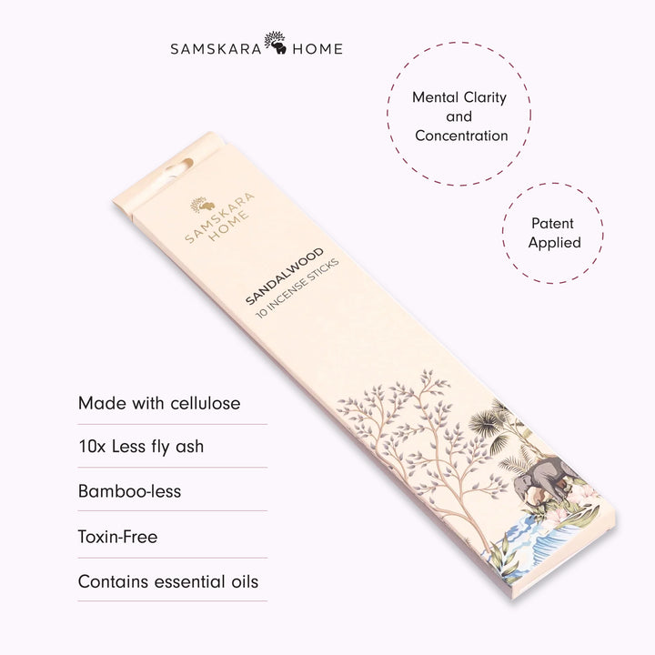 Samskara Sandalwood Incense Sticks (Pack of 10)
