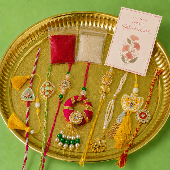 Sohana Pooja Thali & Grand Rakhi Family Celebration Combo