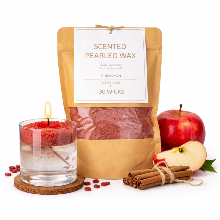 Scented Pearled Wax + 30 Wicks - Apple Cinnamon