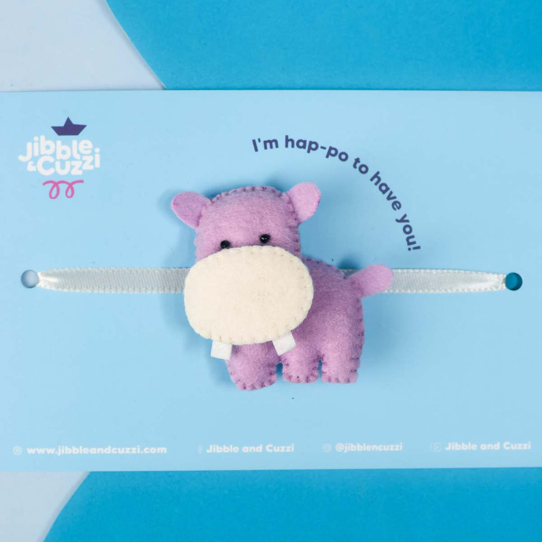 Playful Purple Hippo Kids Rakhi