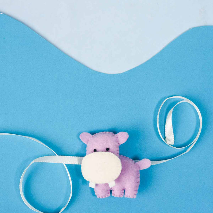 Playful Purple Hippo Kids Rakhi