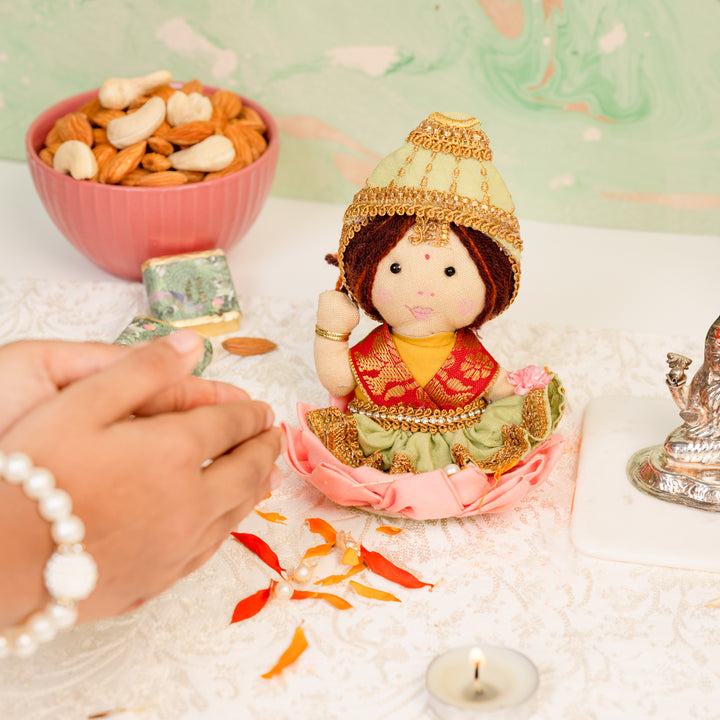 Lucky Lakshmi & Tiny Treasures Rakhi Combo with Free Cadbury