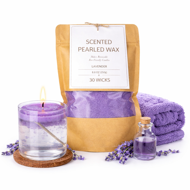Scented Pearled Wax + 30 Wicks - Lavender