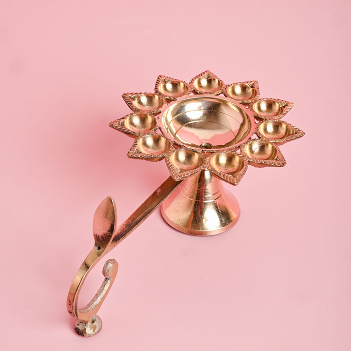 Nitya Pooja Aarti Diya With Handle