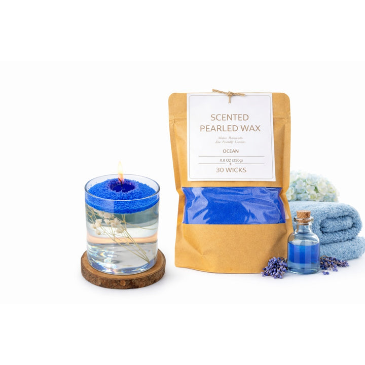 Scented Pearled Wax + 30 Wicks - Ocean