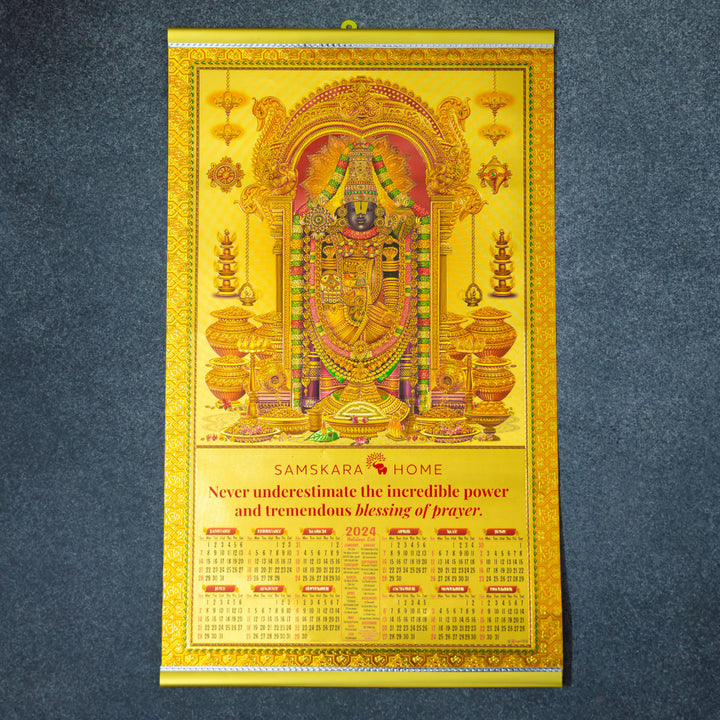 Lord Balaji Samskara Home Golden Gods Calendar 2024