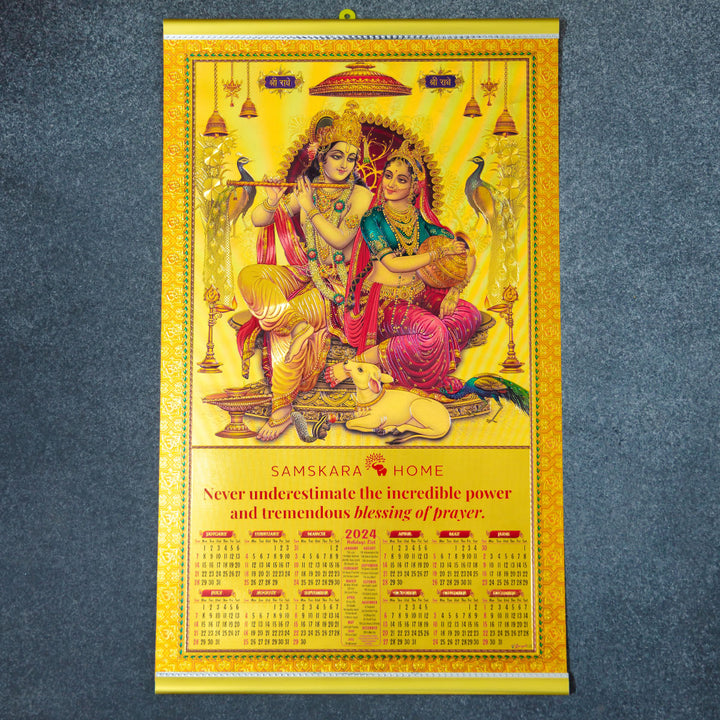 Radha Krishan Samskara Home Golden Gods Calendar 2024