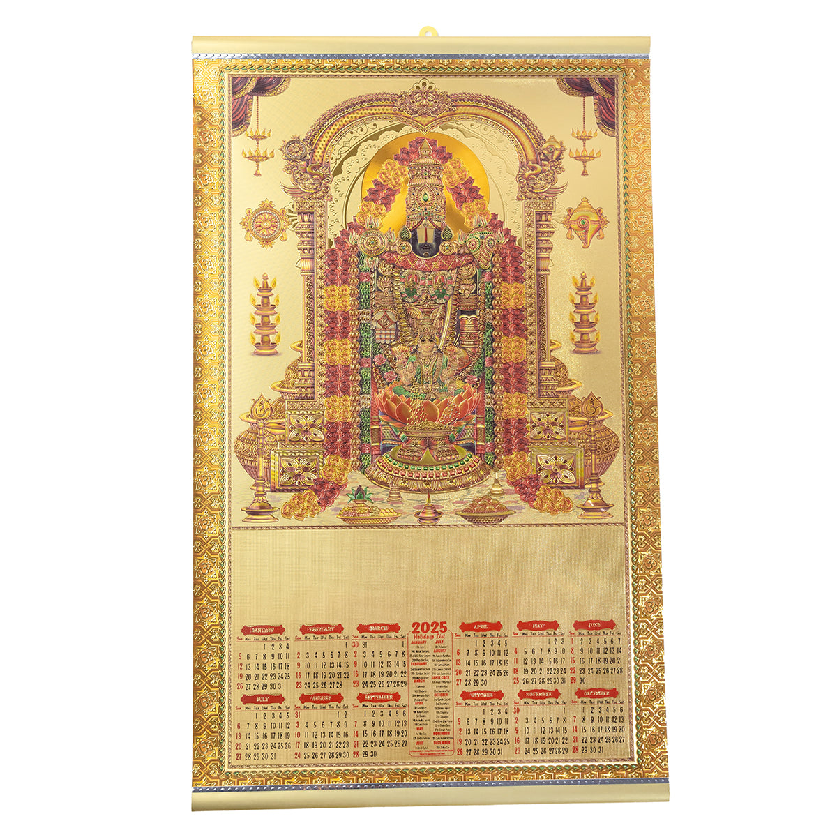 Srinivasa Golden Gods Calendar 2025 Samskara Home Srinivasa Calendar 2025 Telugu