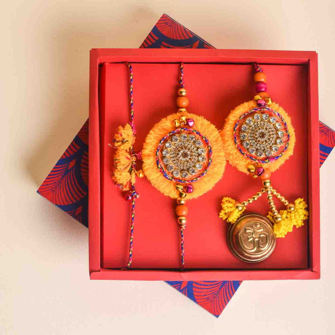 Bhakti Aarti Thali Set & Premium Family Rakhi Collection