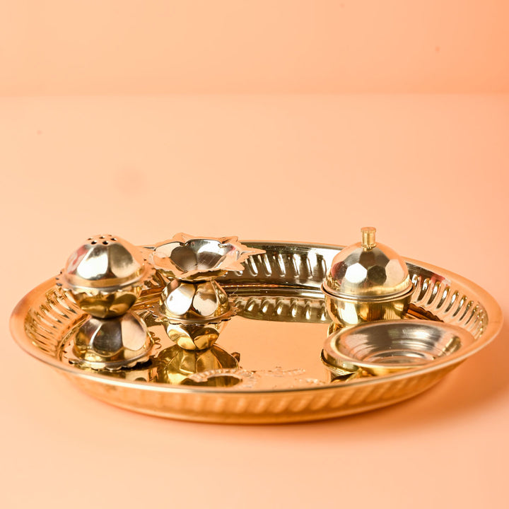 Sukti Aarti Plate & Rakhi Set Combo