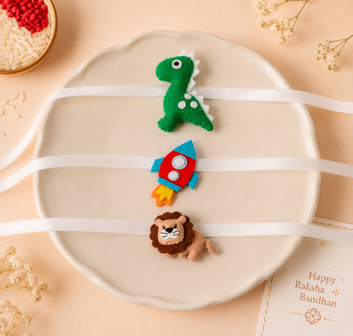 Dino Space Adventure Rakhi Pack (Pack of 3)