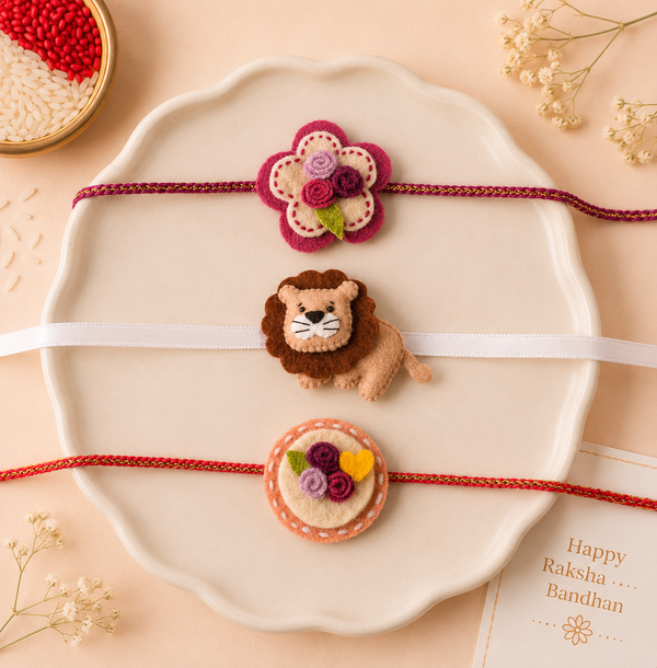 Floral Charm Rakhi Pack (Pack of 3)