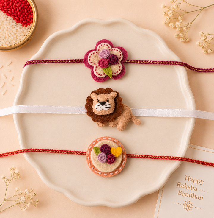 Floral Charm Rakhi Pack (Pack of 3)