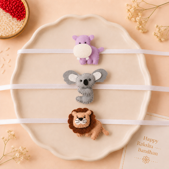 Animal Friends Rakhi Pack (Pack of 3)