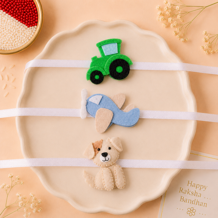 Adventure on Wheels & Wings Rakhi Pack (Pack of 3)