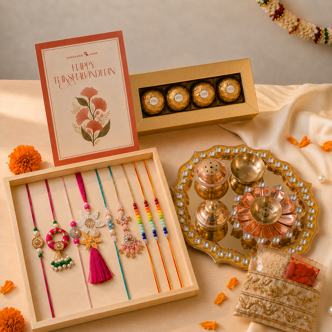 Sattva Aarti Plate & Family Rakhi Celebration Combo