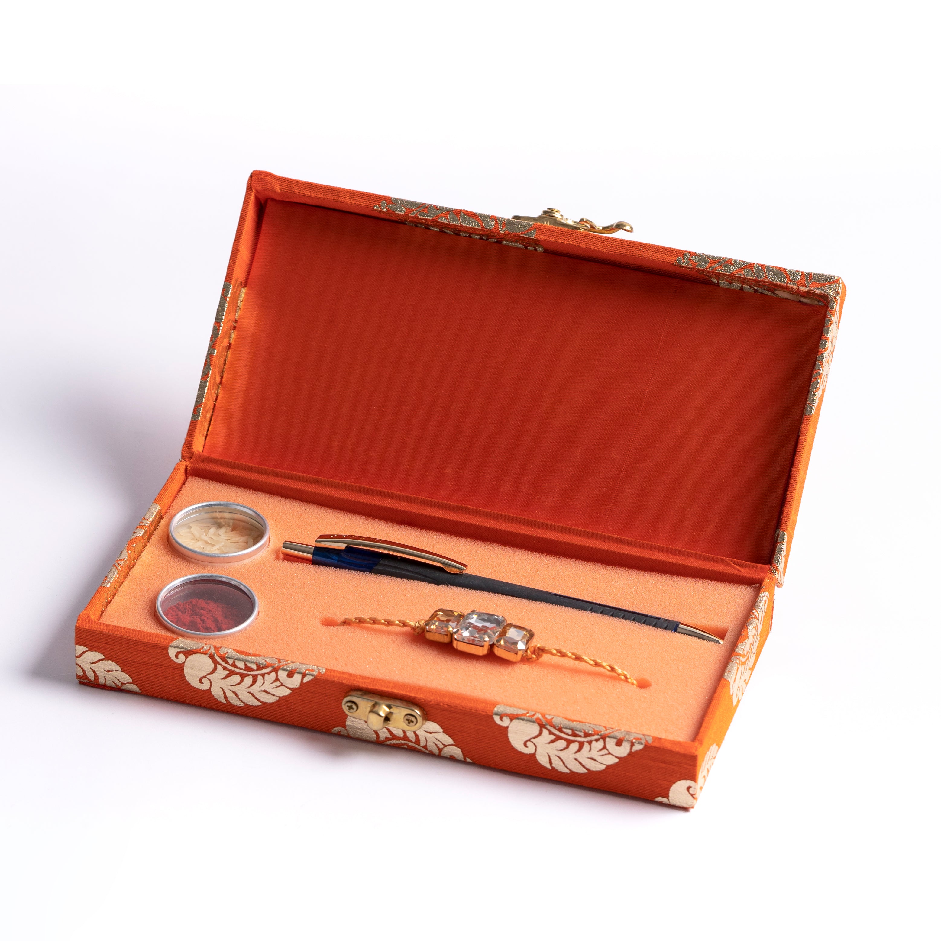 Orange Rakhi with Pen Gift Set – Samskara Home