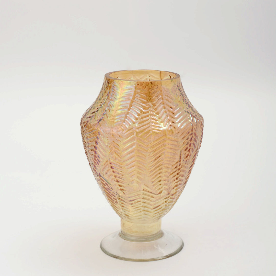 Apricot Orange Chalis Glass Vase