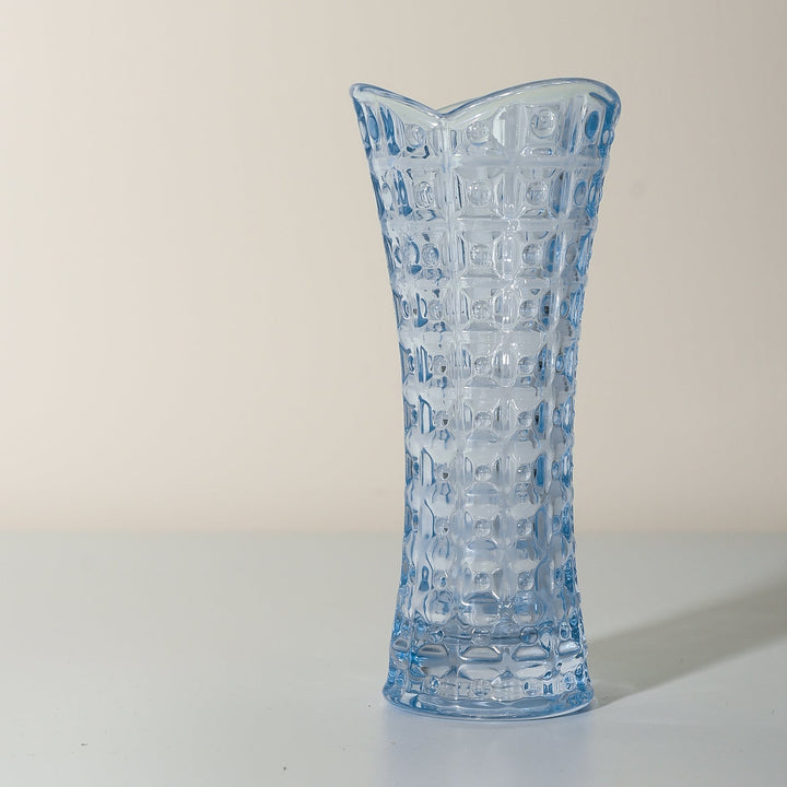 Aqua Blue Clear Vase