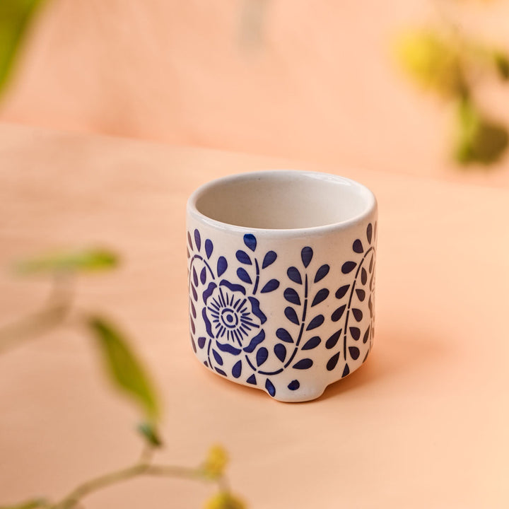 Blue Vine Ceramic Planter