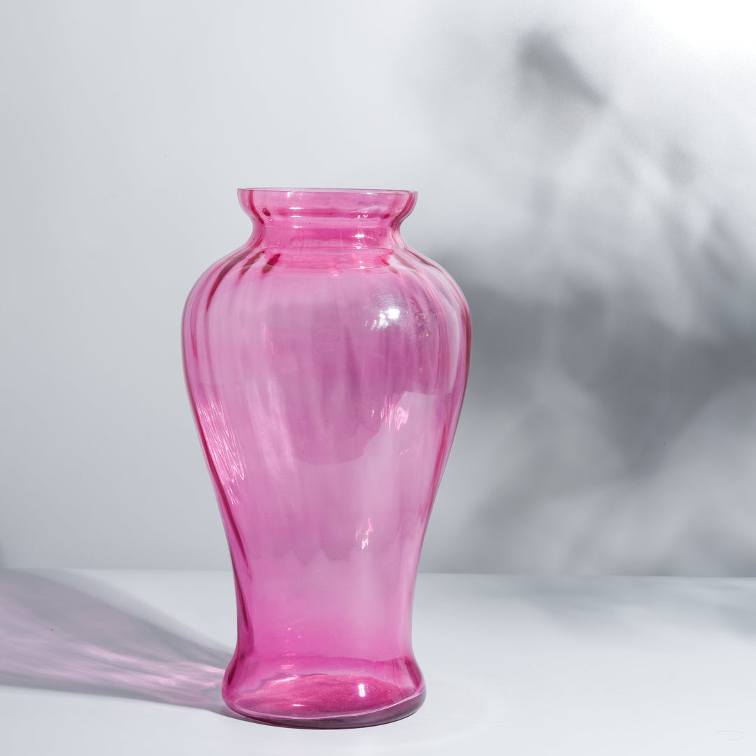 Candy Pink Urn Glass Vase