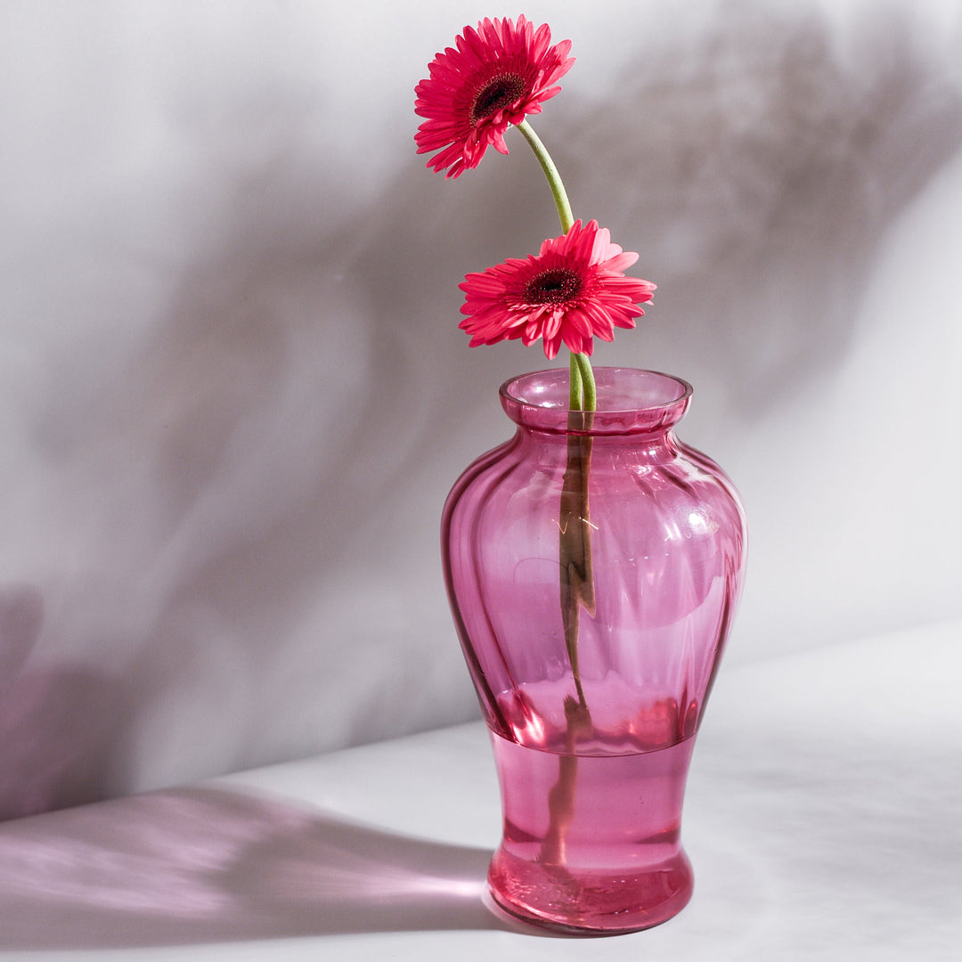 Candy Pink Urn Glass Vase