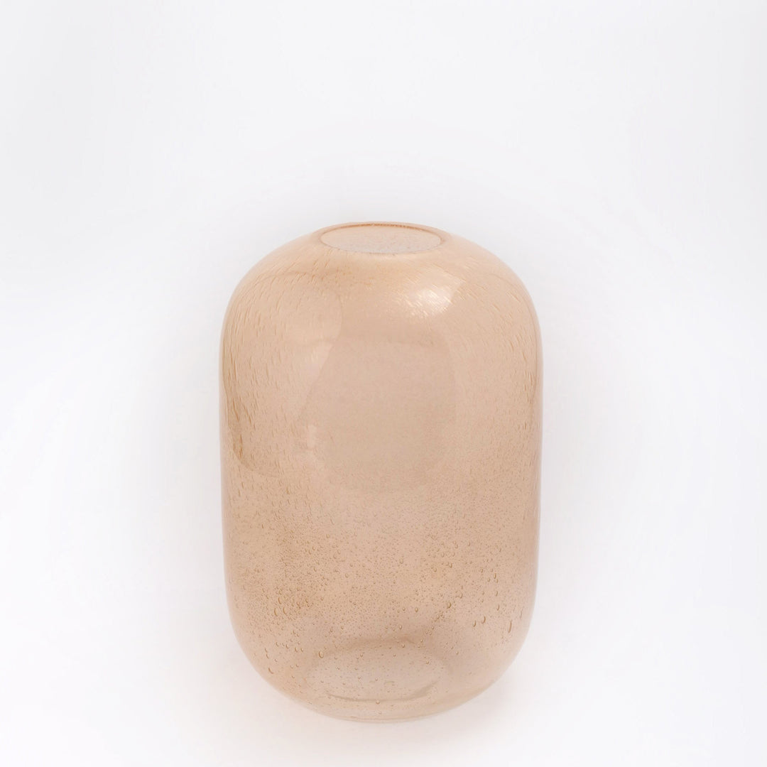Champagne Pink Bubble Glass Vase