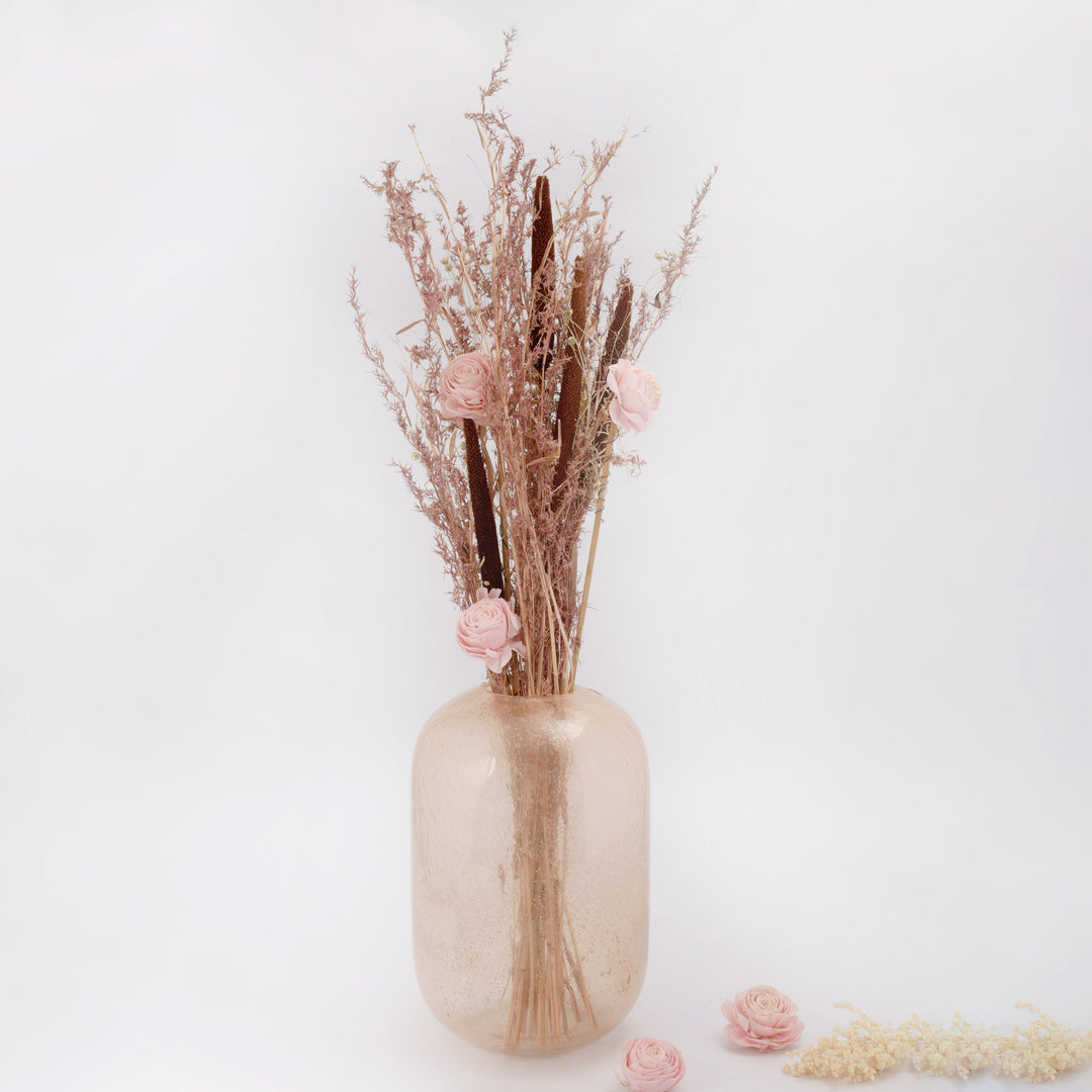Champagne Pink Bubble Glass Vase