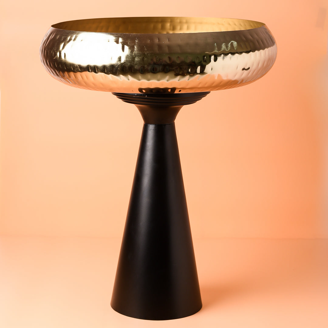 Contemporary Metal Urli With Stand