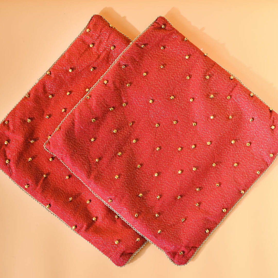 Crimson Chime Cushion Covers